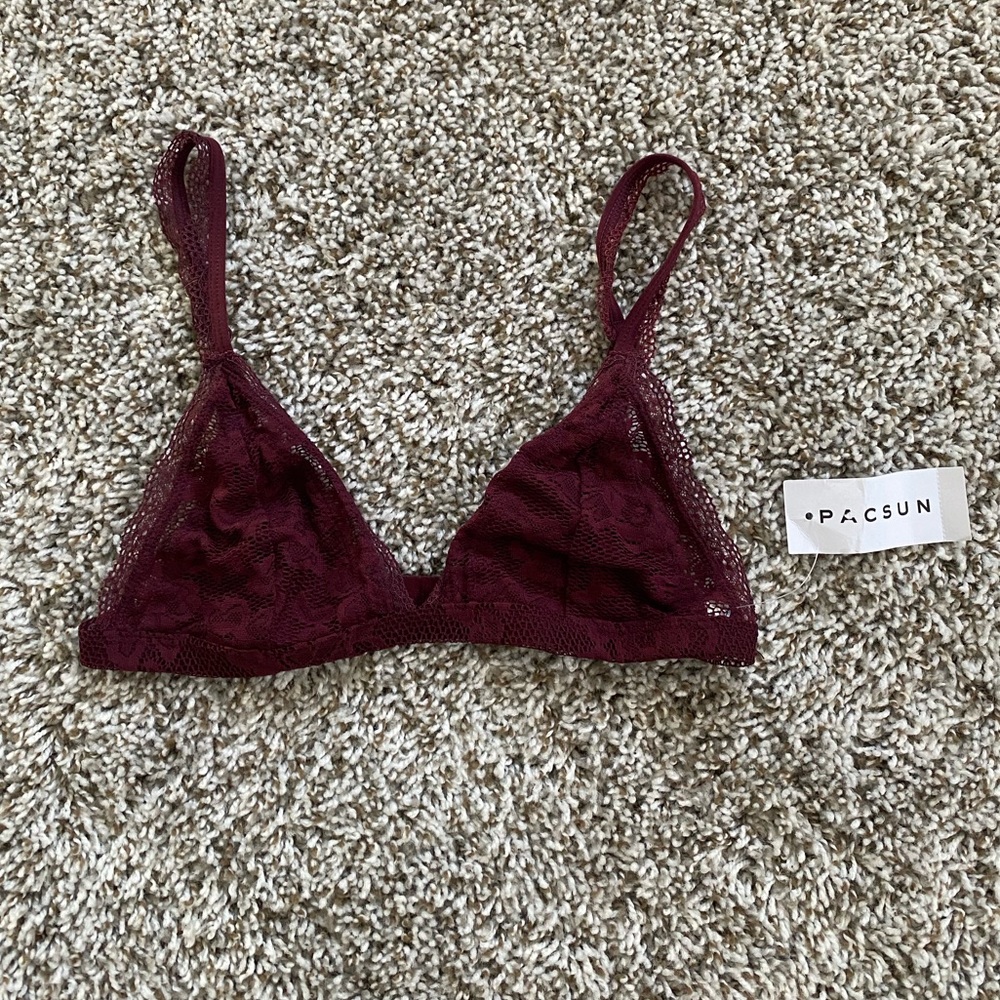 Pacsun Triangle Bralette Maroon